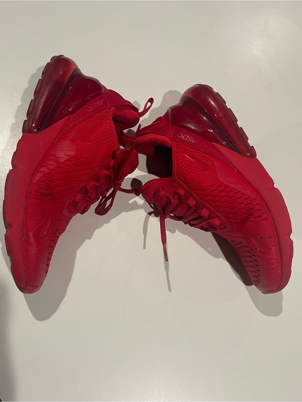 Nike 270 Women's Red Athletic Sneakers. Well worn. Note callouts. As is.